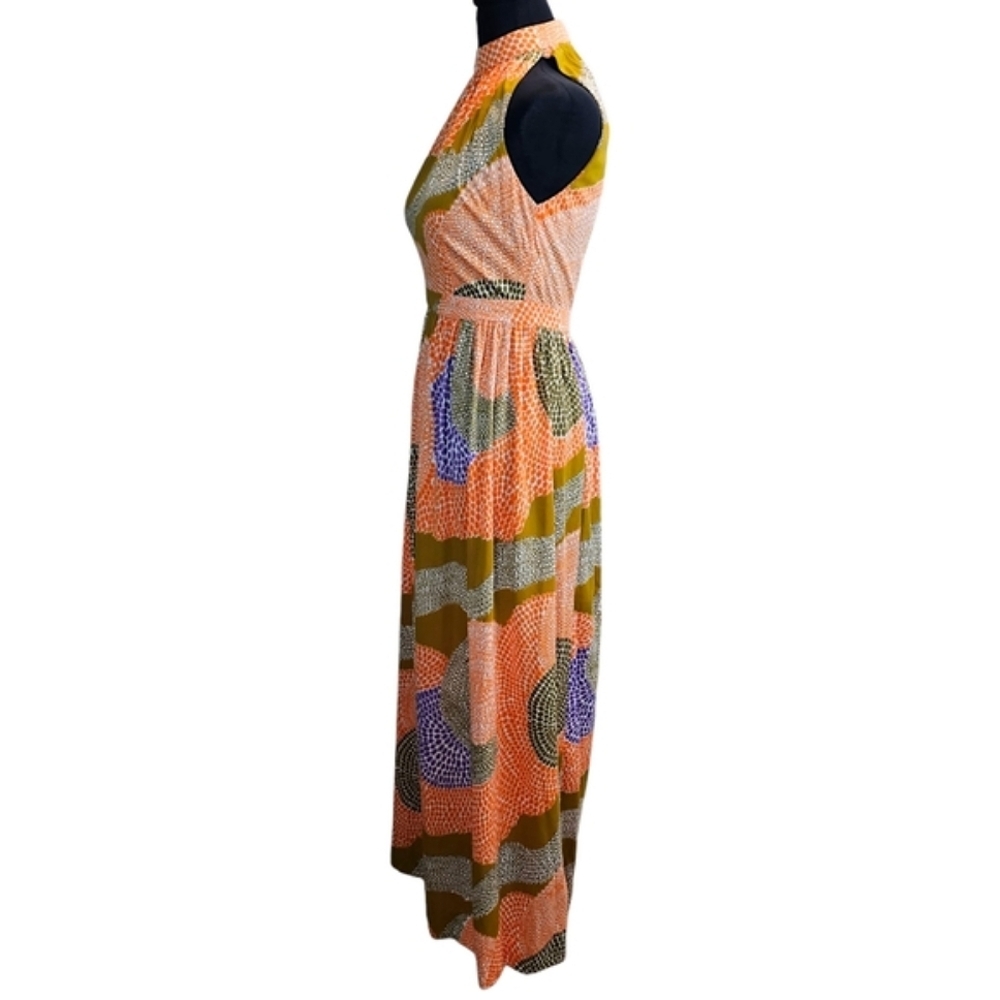 Vintage 1960s Halter Maxi Dress Else Smith For Dalani 6 Retro Boho Psychedelic - Picture 4 of 16